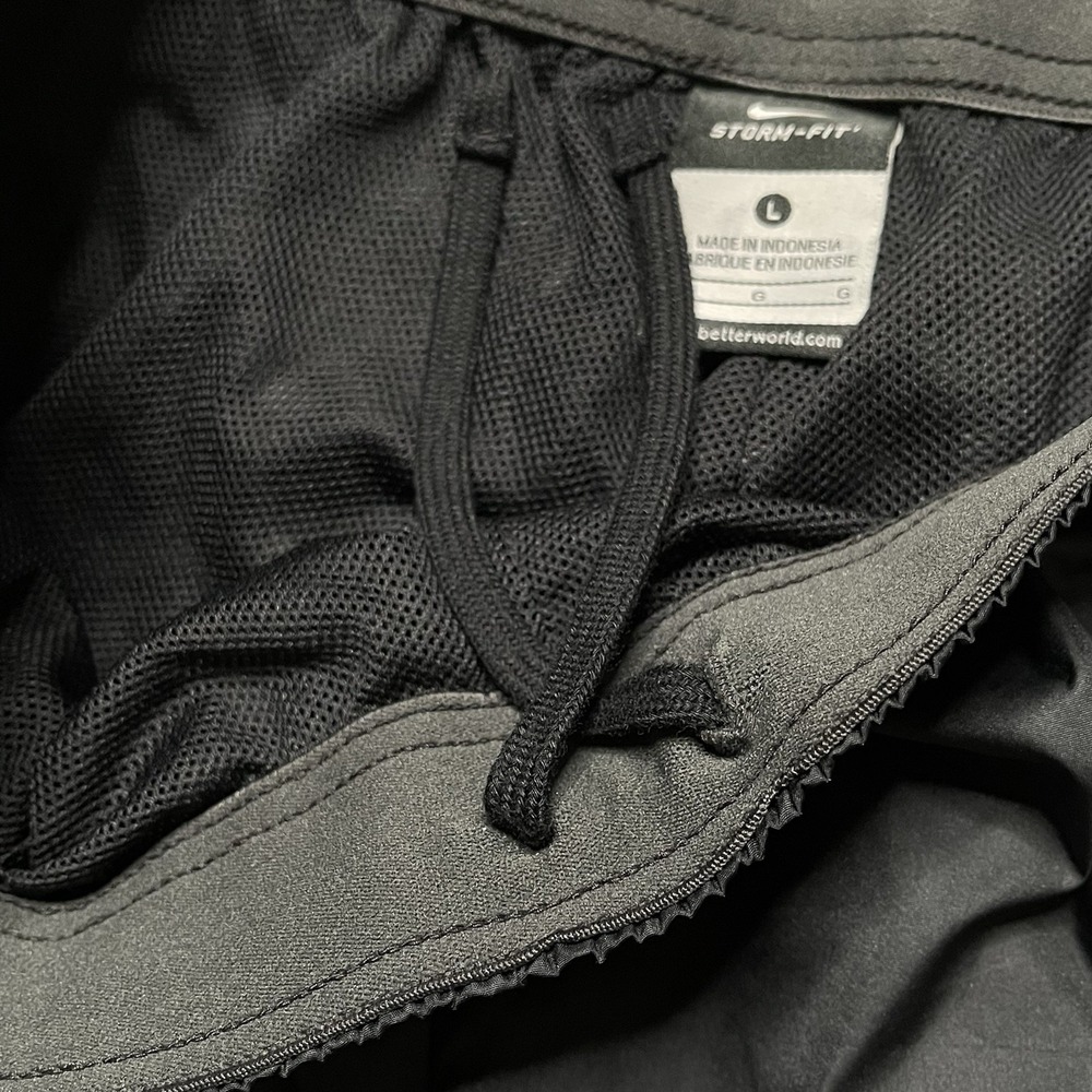 Nike Storm-Fit Track Pants Men's L Black Y2K Mesh Lined Zipper Cuffs Sweatpants - Picture 5 of 13